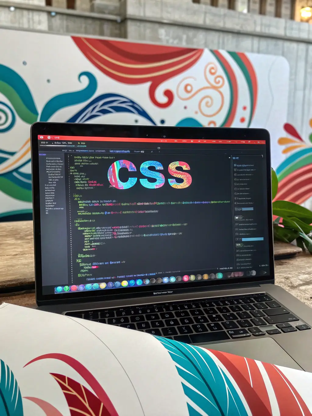An illustration depicting advanced web design techniques, such as custom CSS coding and JavaScript enhancements, within the WordPress environment.